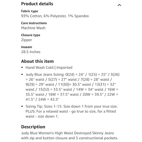 Judy Blue Size 3/26 High Rise Distressed Skinny Jeans - Picture 16 of 16